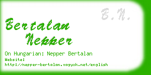 bertalan nepper business card